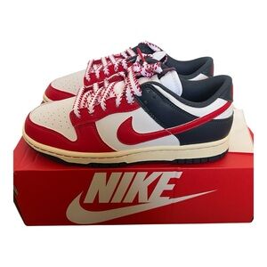 Nike Dunk Low Retro Red White and Blue Mens 7.5 NIB